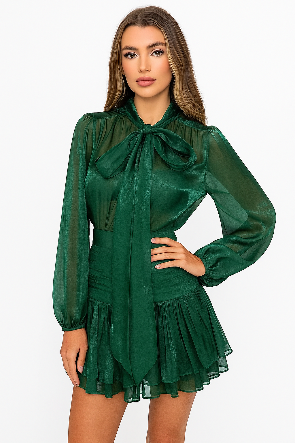 SLYQÉ Bow Lustra Dress