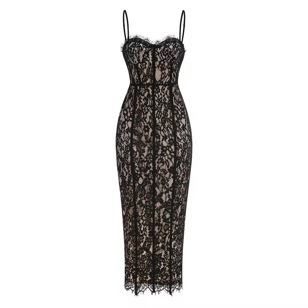 SLYQÉ After Dark Lace Corset Dress