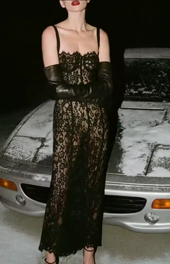 SLYQÉ After Dark Lace Corset Dress