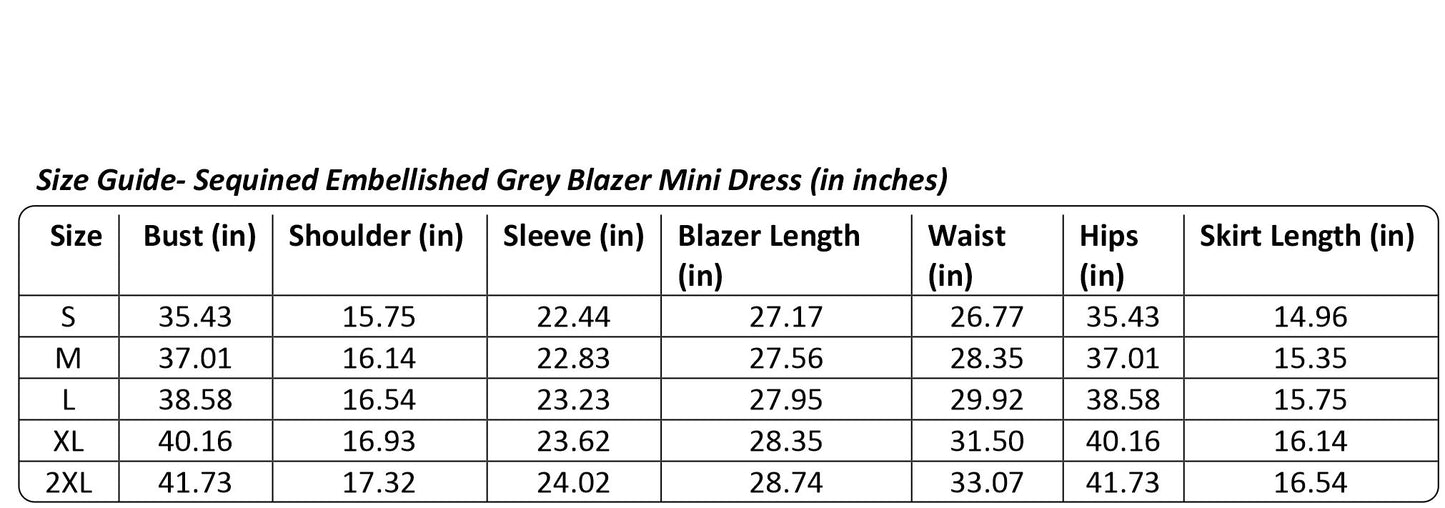 SLYQÉ Sequined Embellished Grey Blazer Mini Dress