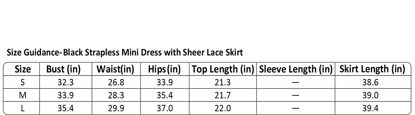 SLYQÉ Elegant Strapless Mini Dress with Sheer Lace Skirt