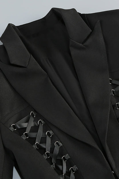 SLYQÉ Noir Lace-Up Blazer