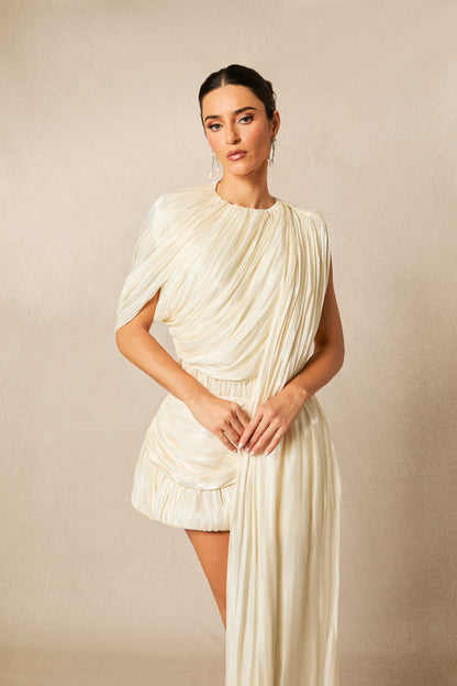 SLYQÉ Ivory Romance Mini Dress