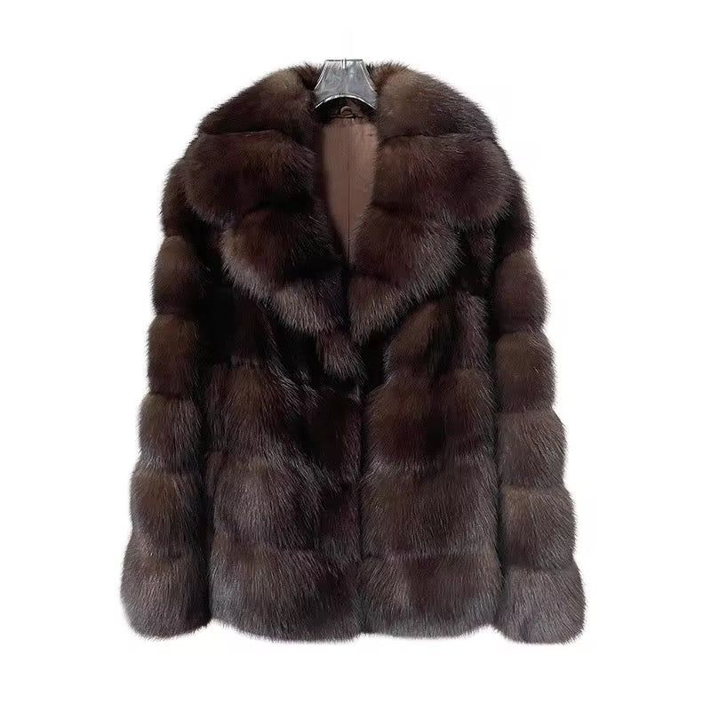 SLYQÉ Mocha Luxe Faux Fur Jacket