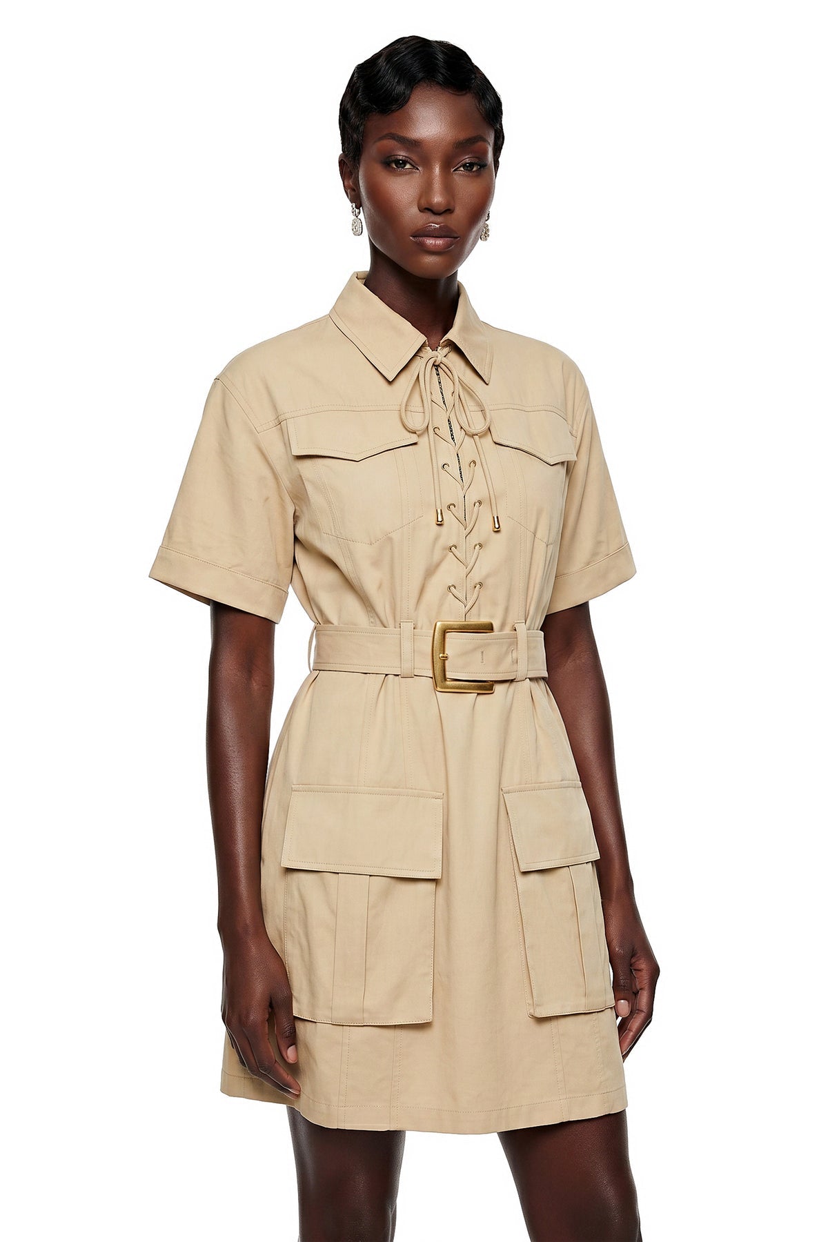 SLYQÉ Dune Belted Mini