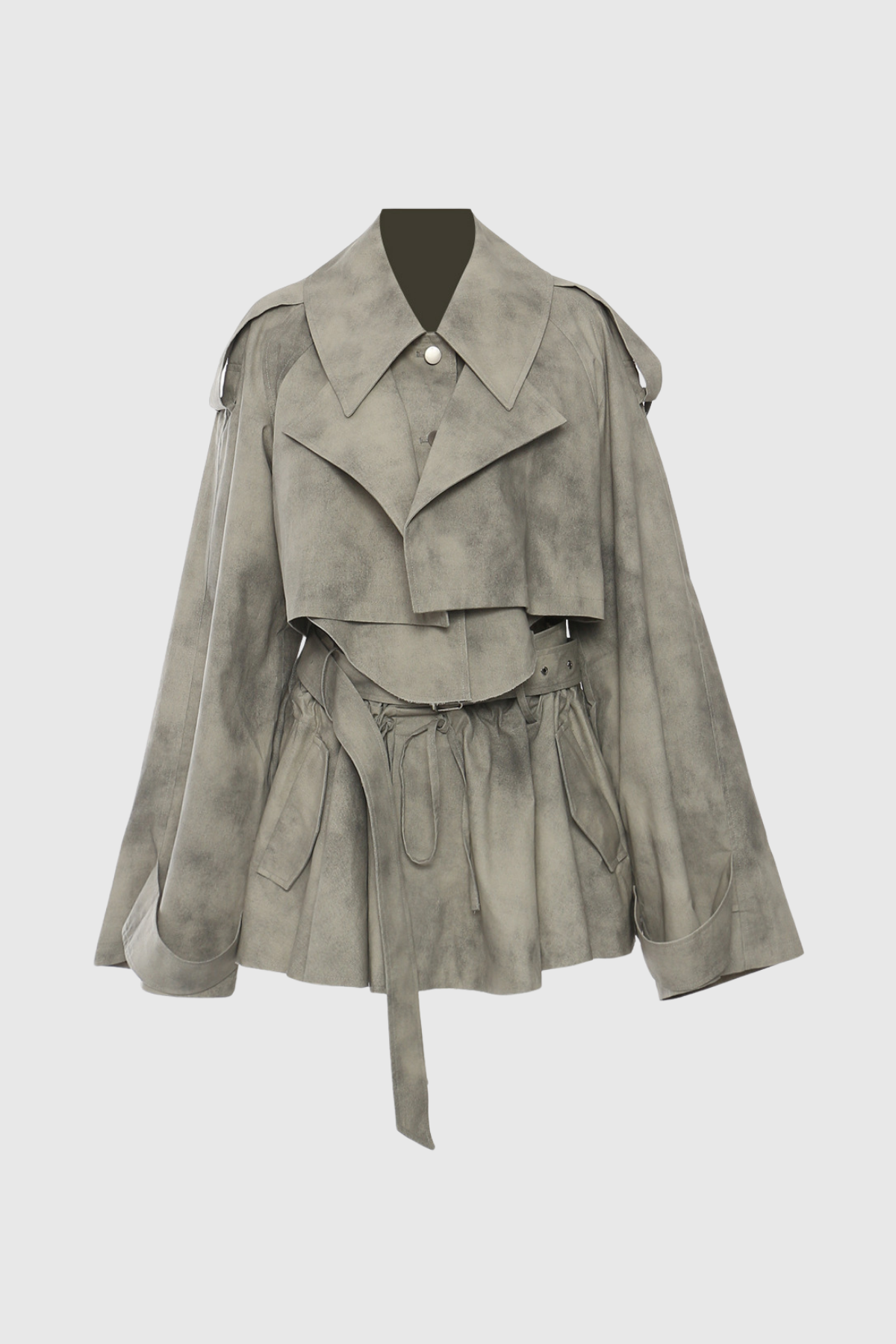 SLYQÉ Stone Luxe Cropped Trench Co-ord