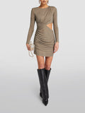 SLYQÉ  Celeste Ruched Cut-Out Mini Dress