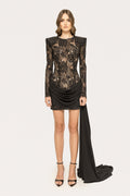 SLYQÉ Noir Illusion Lace Mini Dress