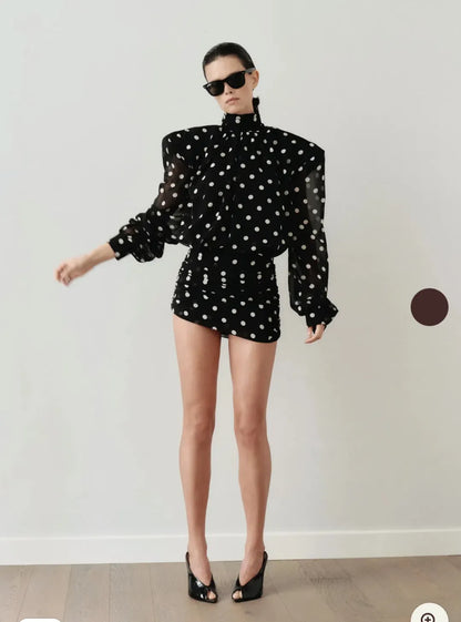 SLYQÉ Power Move Polka Dress
