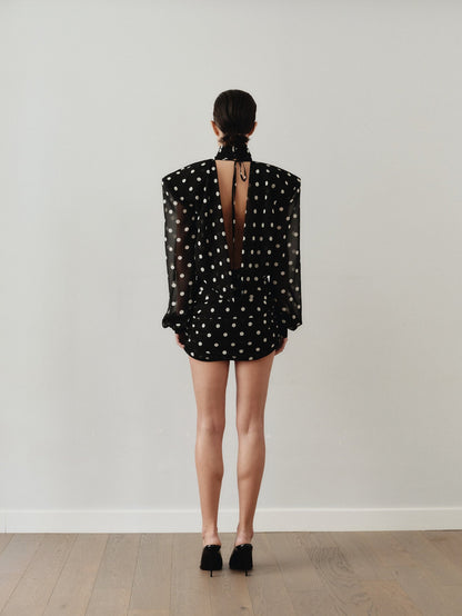 SLYQÉ Power Move Polka Dress