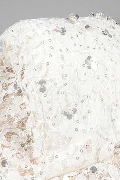 SLYQÉ Embellished Lace Draped Mini Dress