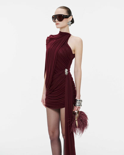 SLYQÉ Ruby Veil Statement Mini Dress