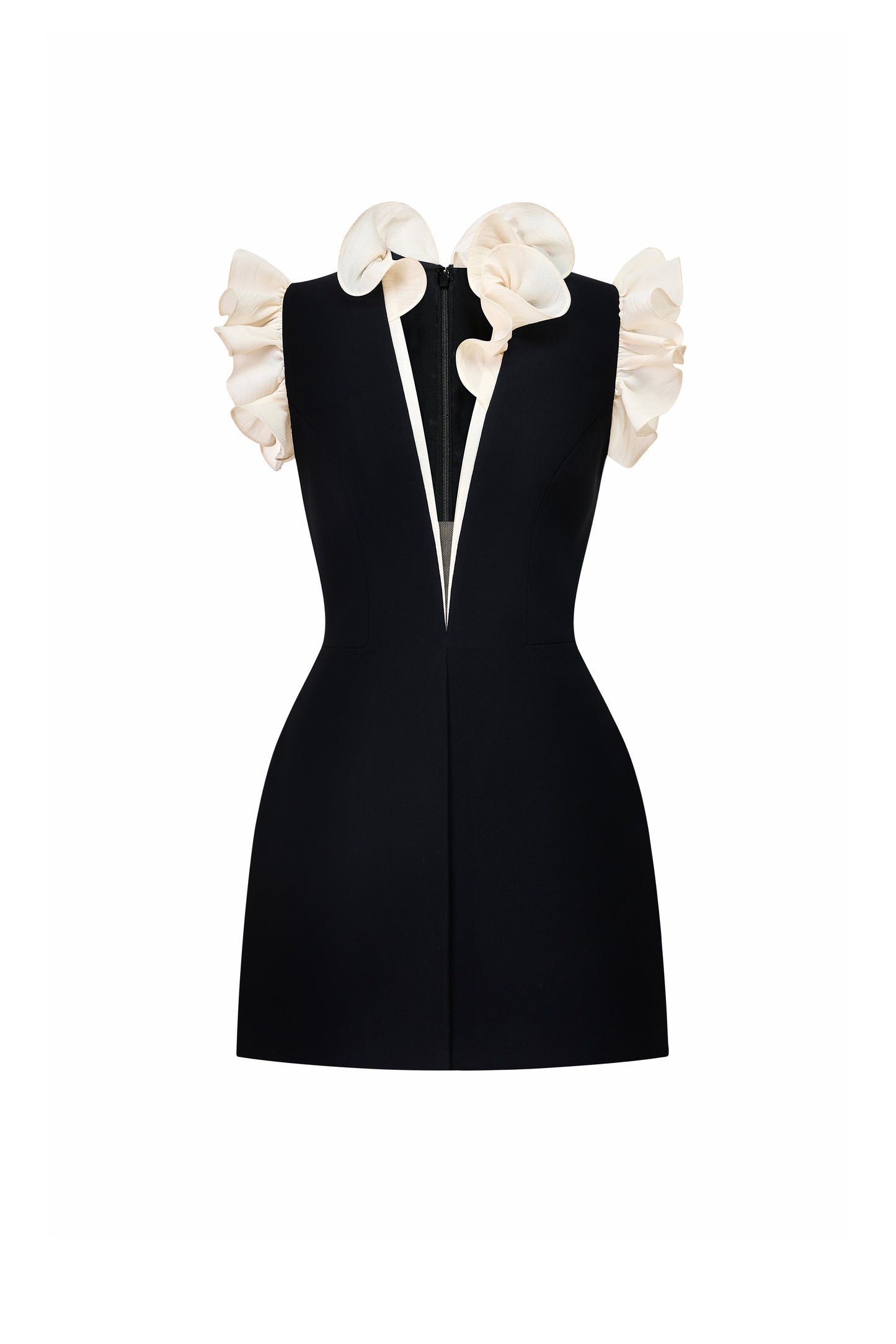 SLYQÉ Monochrome Ruffle Mini Dress