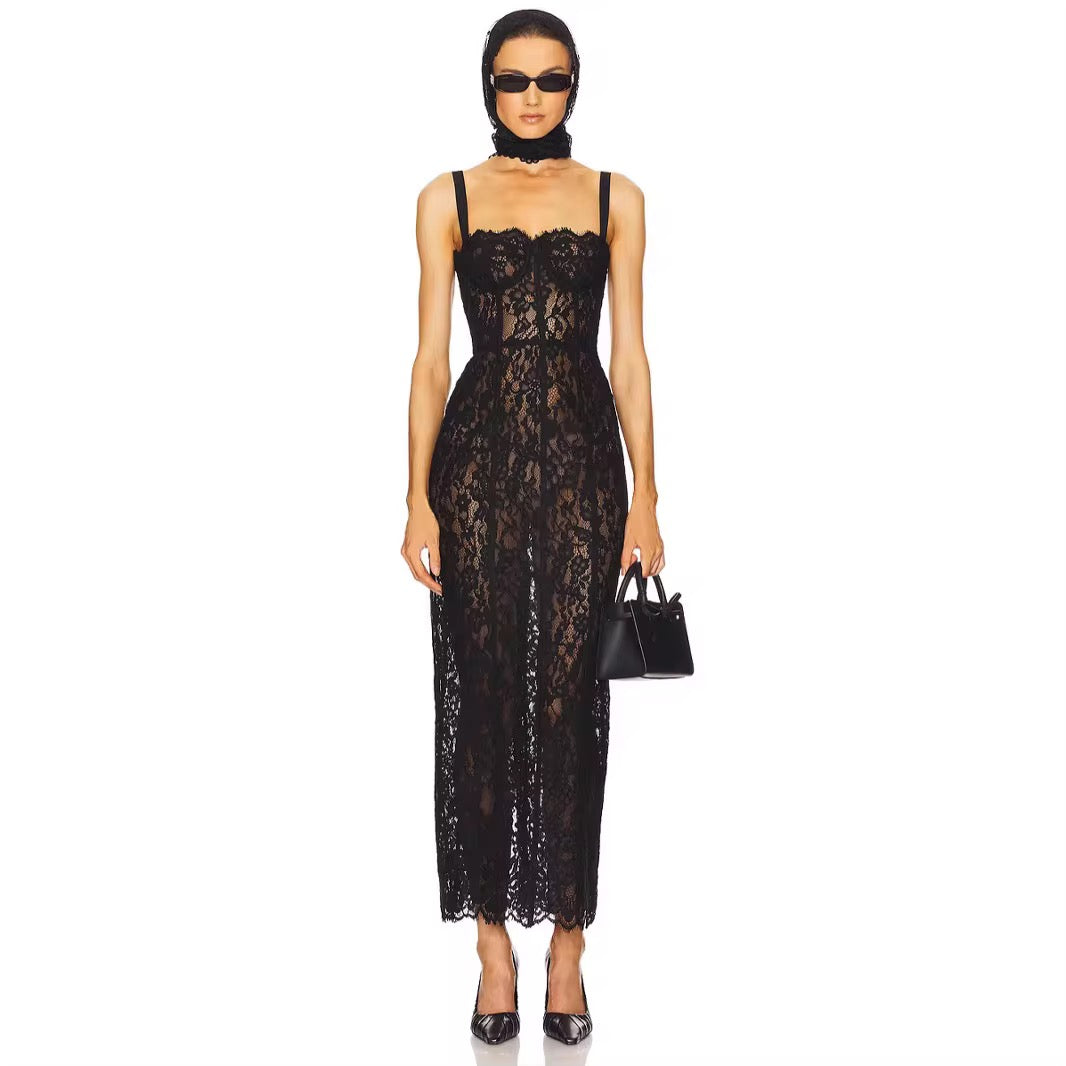 SLYQÉ After Dark Lace Corset Dress
