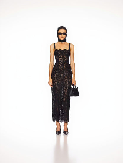 SLYQÉ After Dark Lace Corset Dress