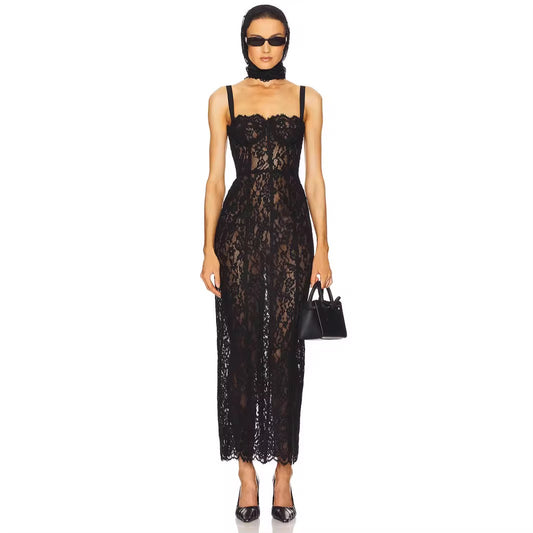 SLYQÉ After Dark Lace Corset Dress