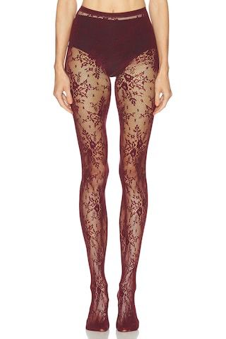 SLYQÉ Siena Jacquard Mesh Stockings